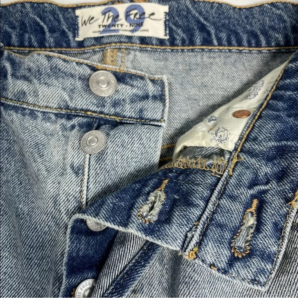 Free People Brea Cut Off Skirt Mile High Blue Women’s Size 29 NWT - Picture 4 of 14